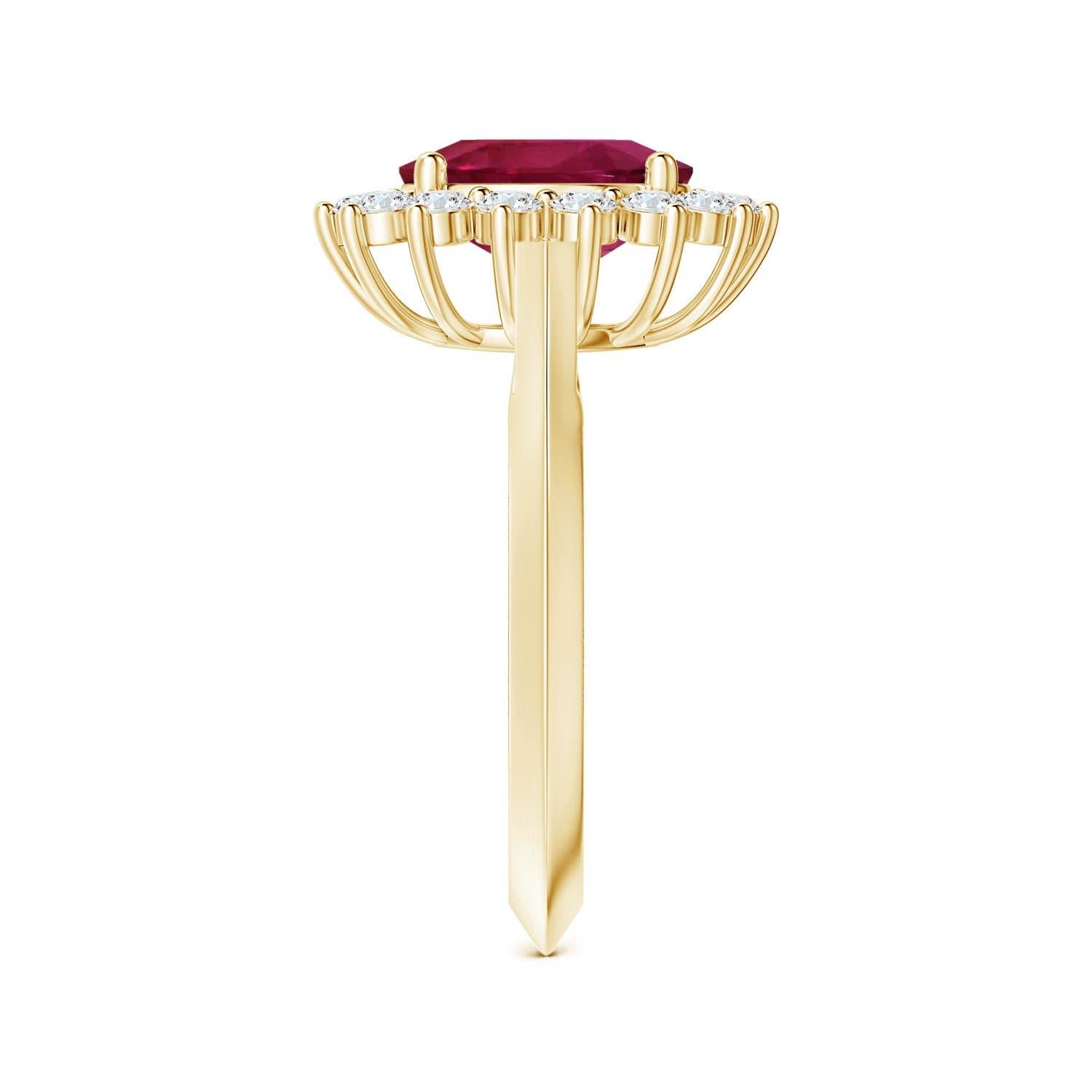 ANGARA Princess Diana Inspired GIA Certified Pink Sapphire Ring in Yellow Gold 4