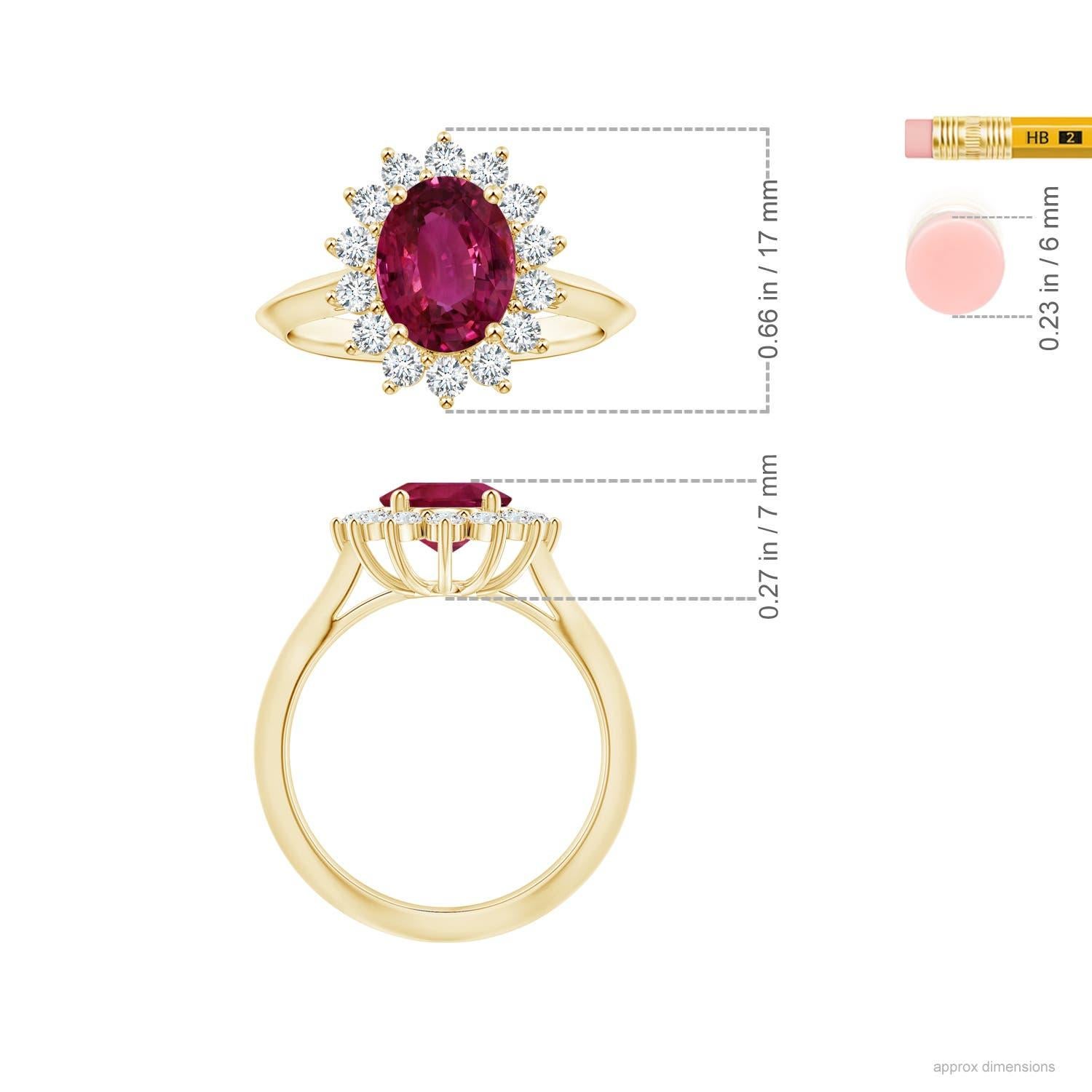 En vente :  ANGARA Bague d'inspiration princesse Diana en or jaune et saphir rose certifié par le GIA 5