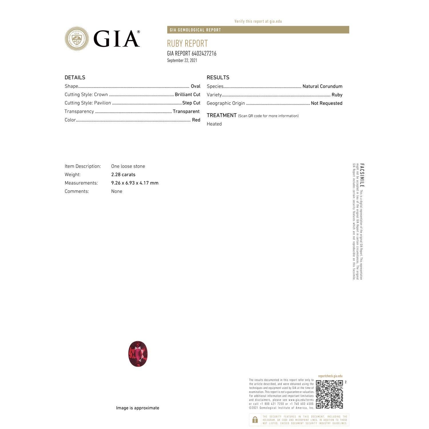 Im Angebot: ANGARA Prinzessin Diana inspirierter GIA-zertifizierter Rubin-Halo-Ring aus Roségold () 3