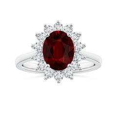 ANGARA Prinzessin Diana inspirierter GIA-zertifizierter Rubin-Halo-Ring aus Weißgold