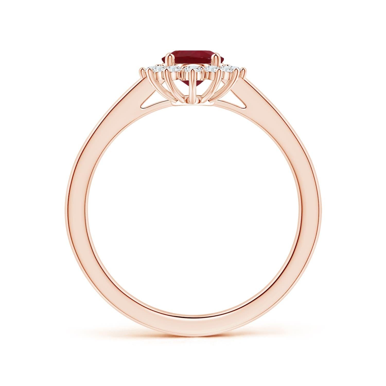 Angara Princess Diana Inspired Gia Certified Ruby Ring in Rose Gold with Halo 2