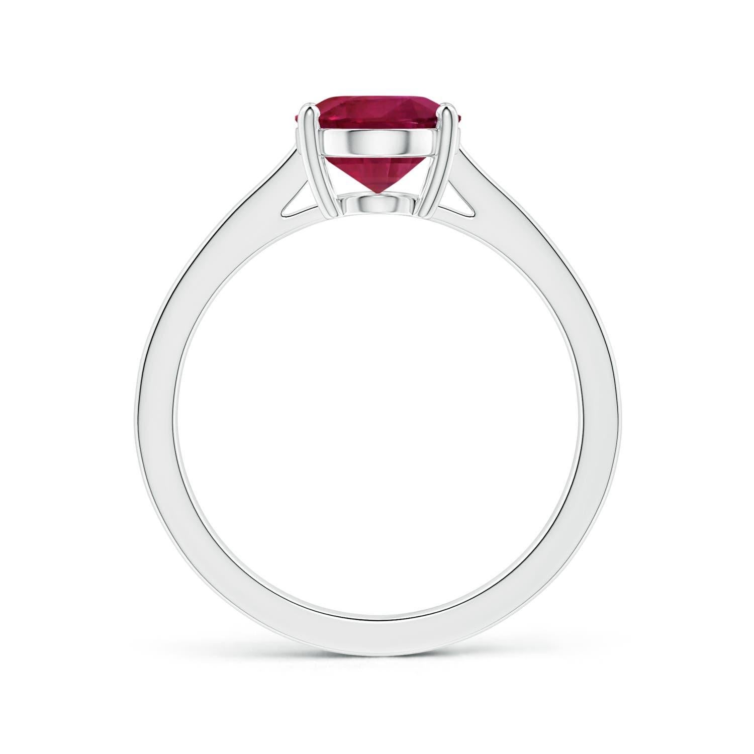 For Sale:  ANGARA Prong-Set GIA Certified Oval Pink Sapphire Ring in Platinum with Diamonds 2