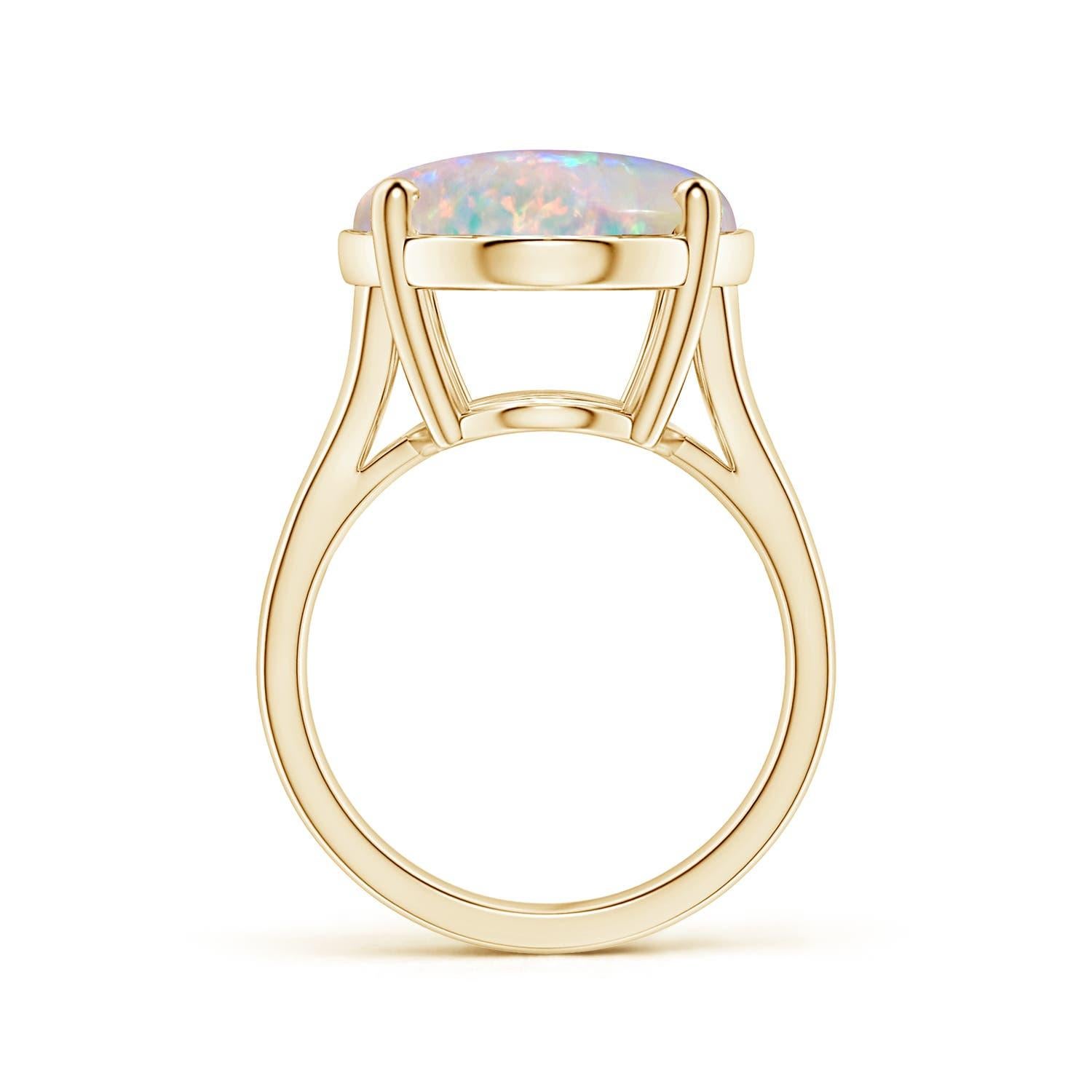 For Sale:  Angara Prong-Set Gia Certified Solitaire Opal Split Shank Ring in Yellow Gold 2