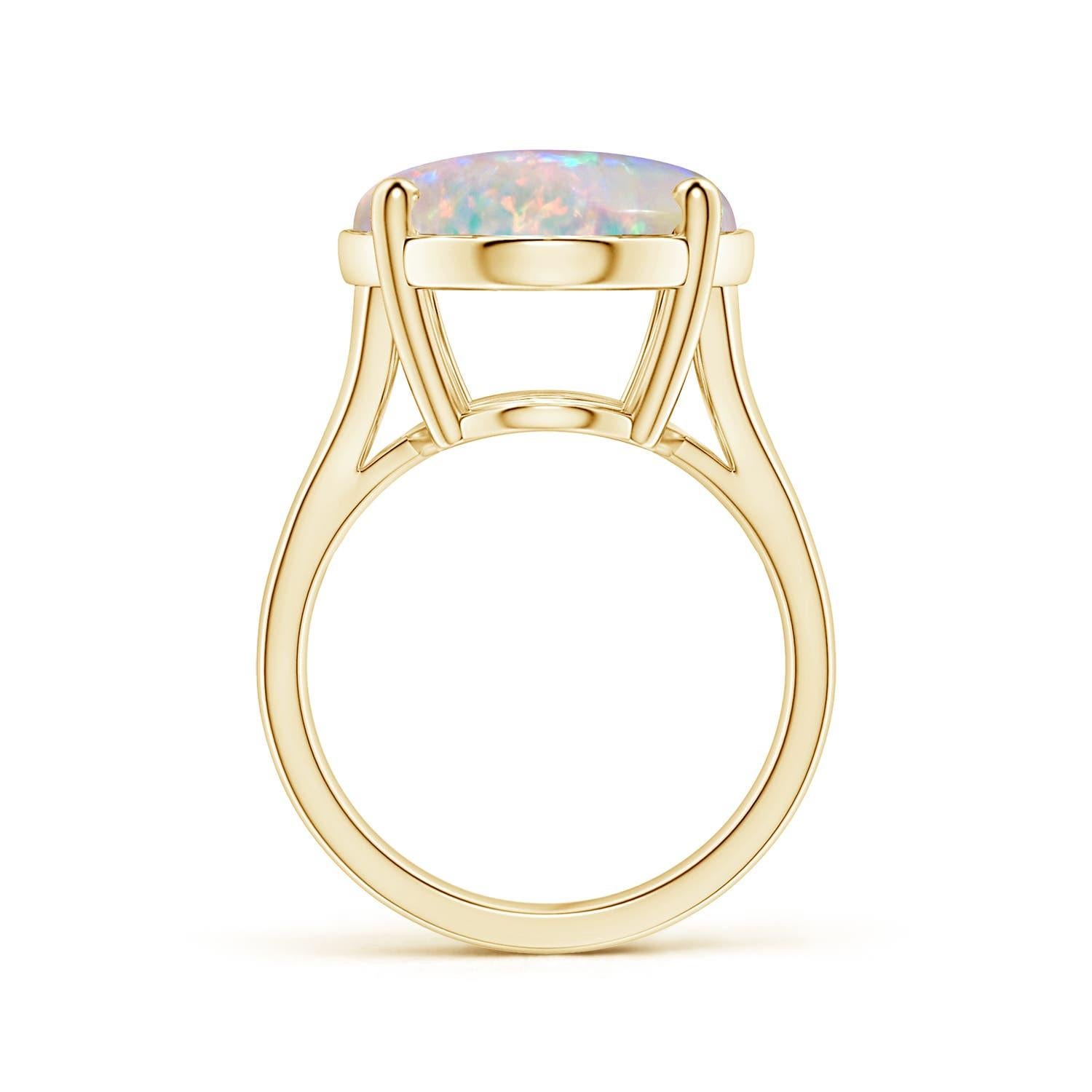 For Sale:  ANGARA Prong-Set GIA Certified Solitaire Opal Split Shank Ring in Yellow Gold 2