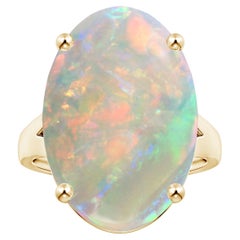 Angara Prong-Set Gia Certified Solitaire Opal Split Shank Ring in Yellow Gold