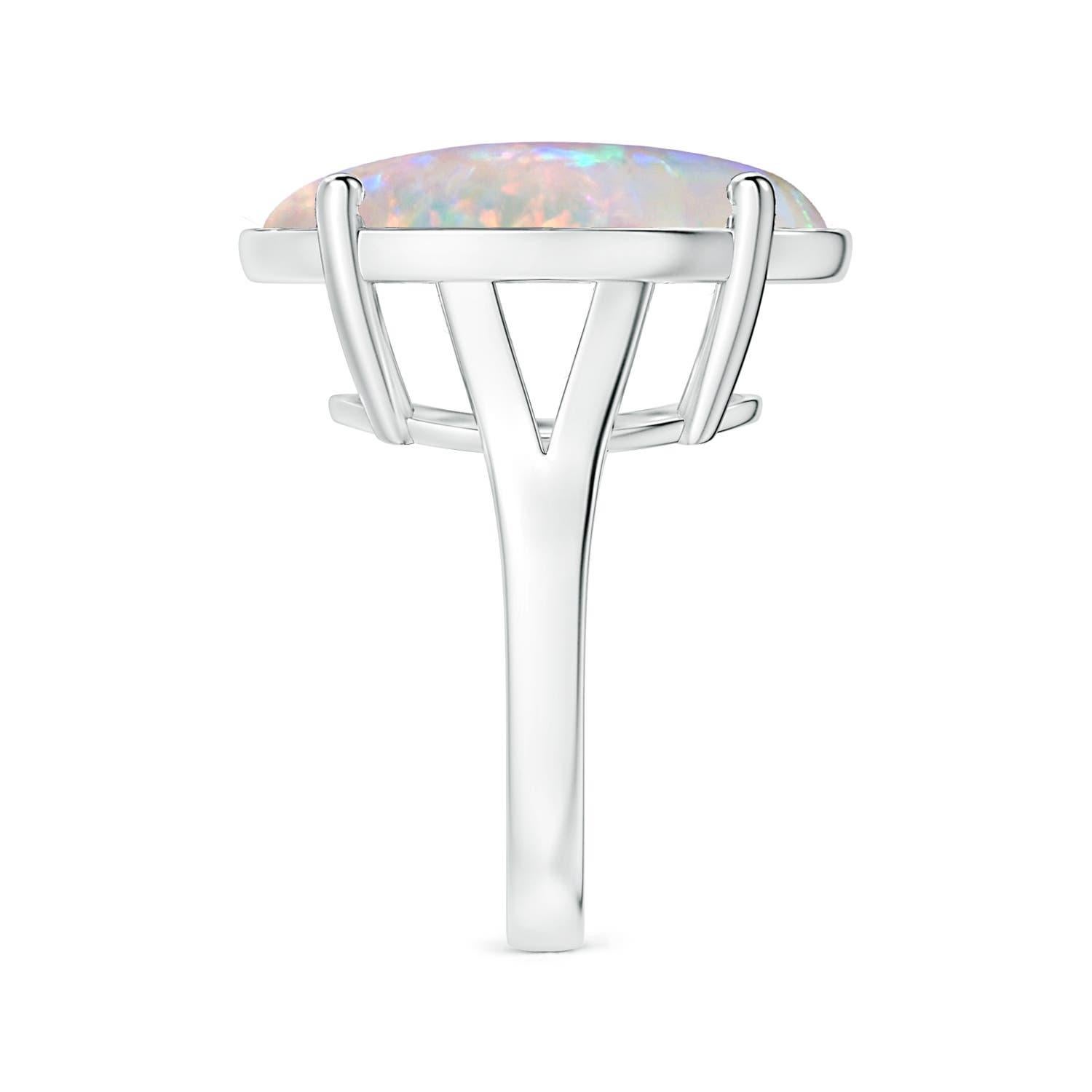 Angara Prong-Set GIA Certified Solitaire Oval Opal Split Shank Ring in Platinum 4