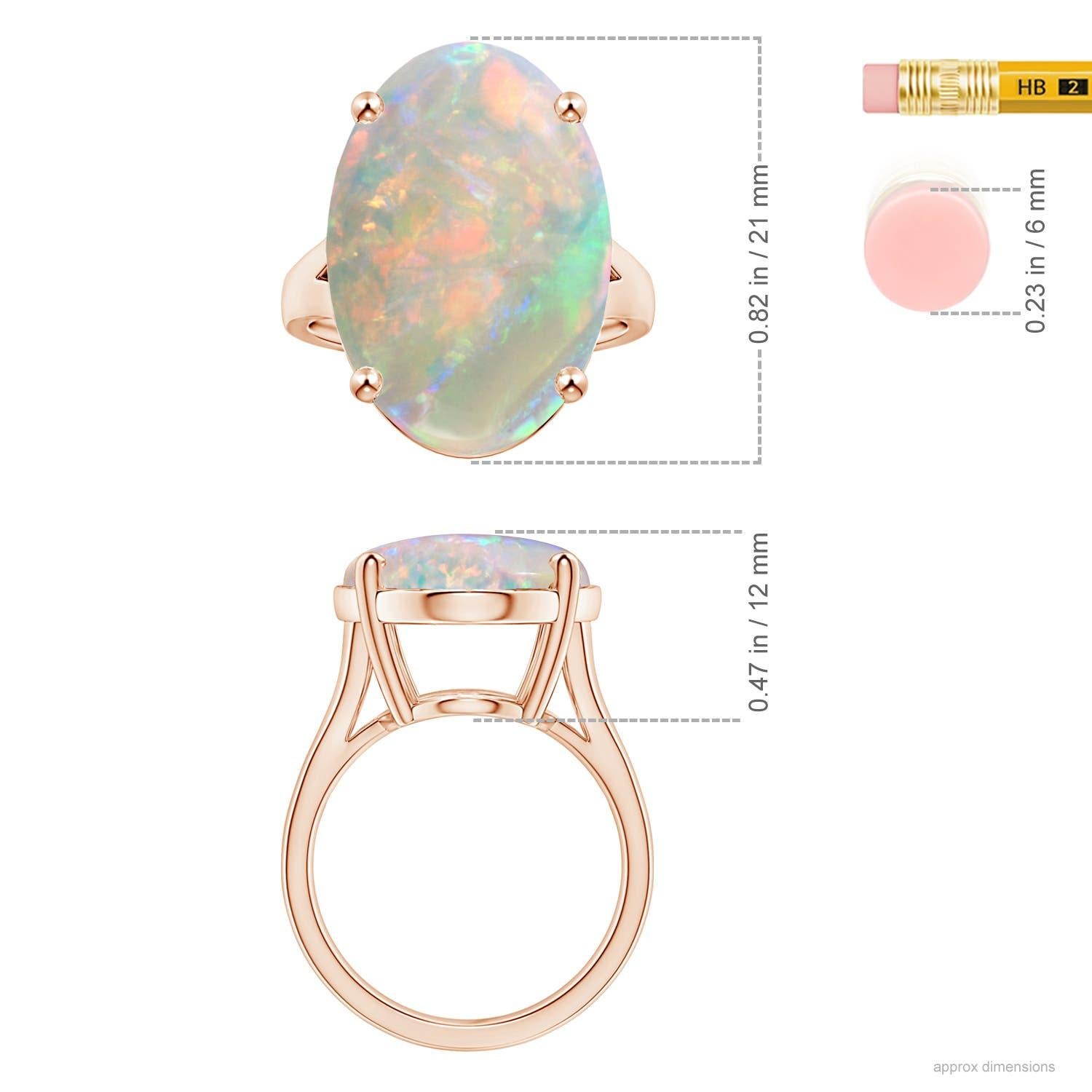 For Sale:  Angara Prong-Set Gia Certified Solitaire Oval Opal Split Shank Rose Gold Ring 5