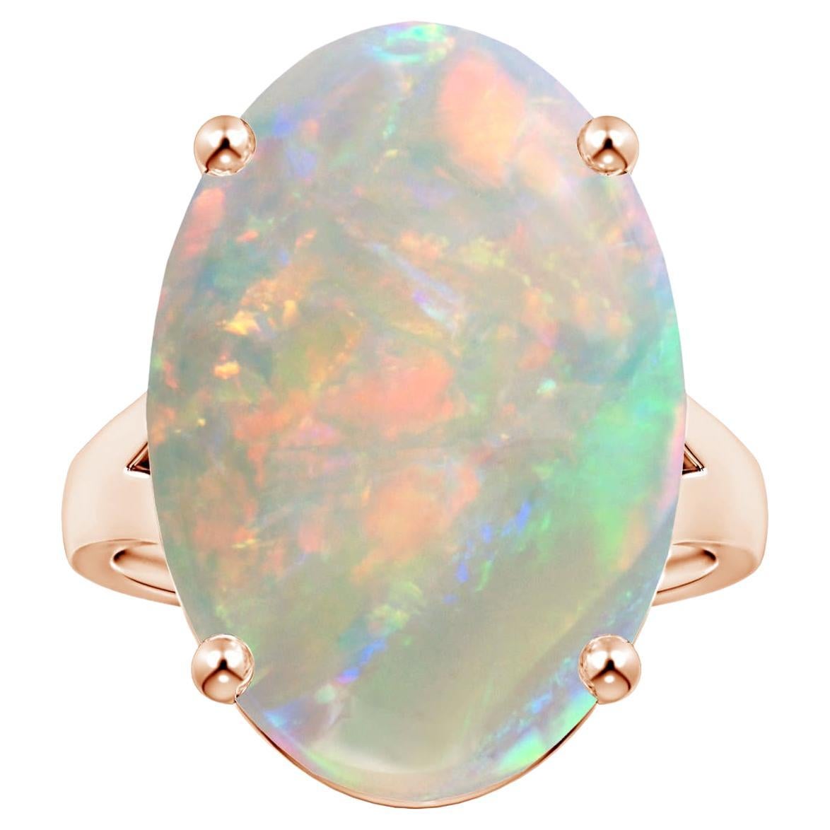 For Sale:  Angara Prong-Set Gia Certified Solitaire Oval Opal Split Shank Rose Gold Ring