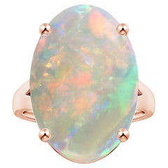 GIA-zertifizierter Solitär-Ring aus Roségold mit geteiltem Opal und Zacken