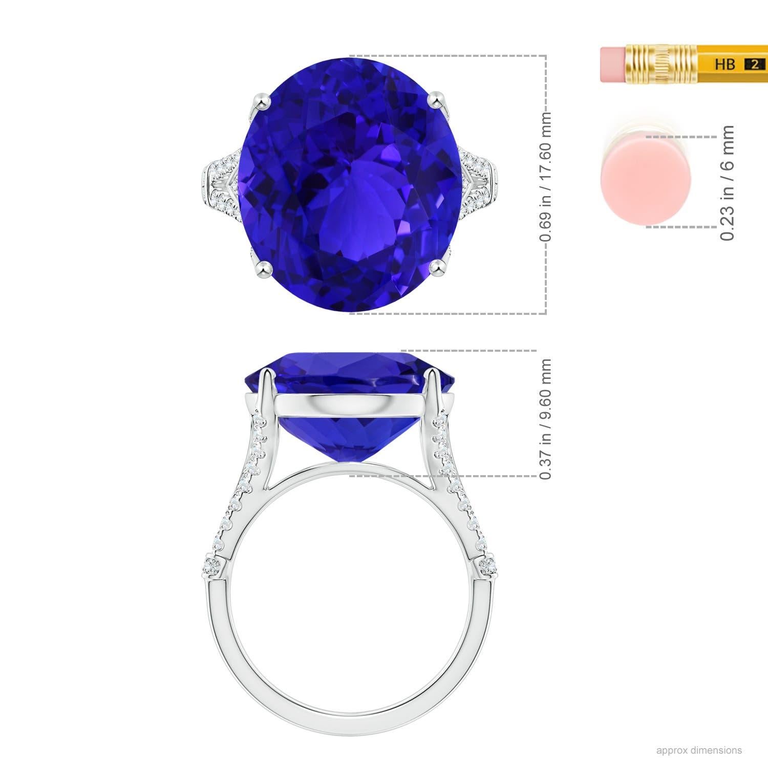 ANGARA GIA Certified Prong-Set Tanzanite Split Shank Ring in 18K White Gold 5