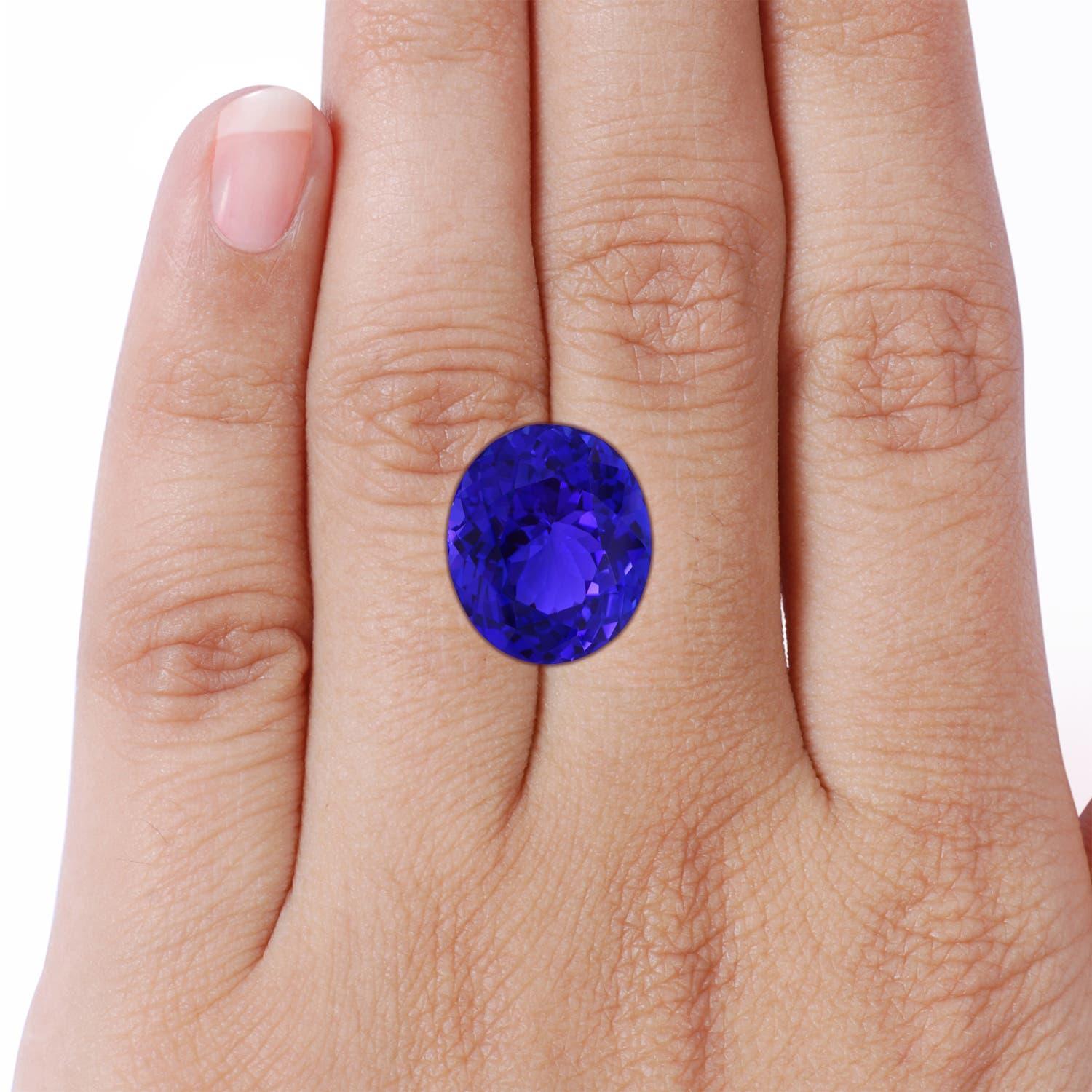ANGARA GIA Certified Prong-Set Tanzanite Split Shank Ring in 14K White Gold 7