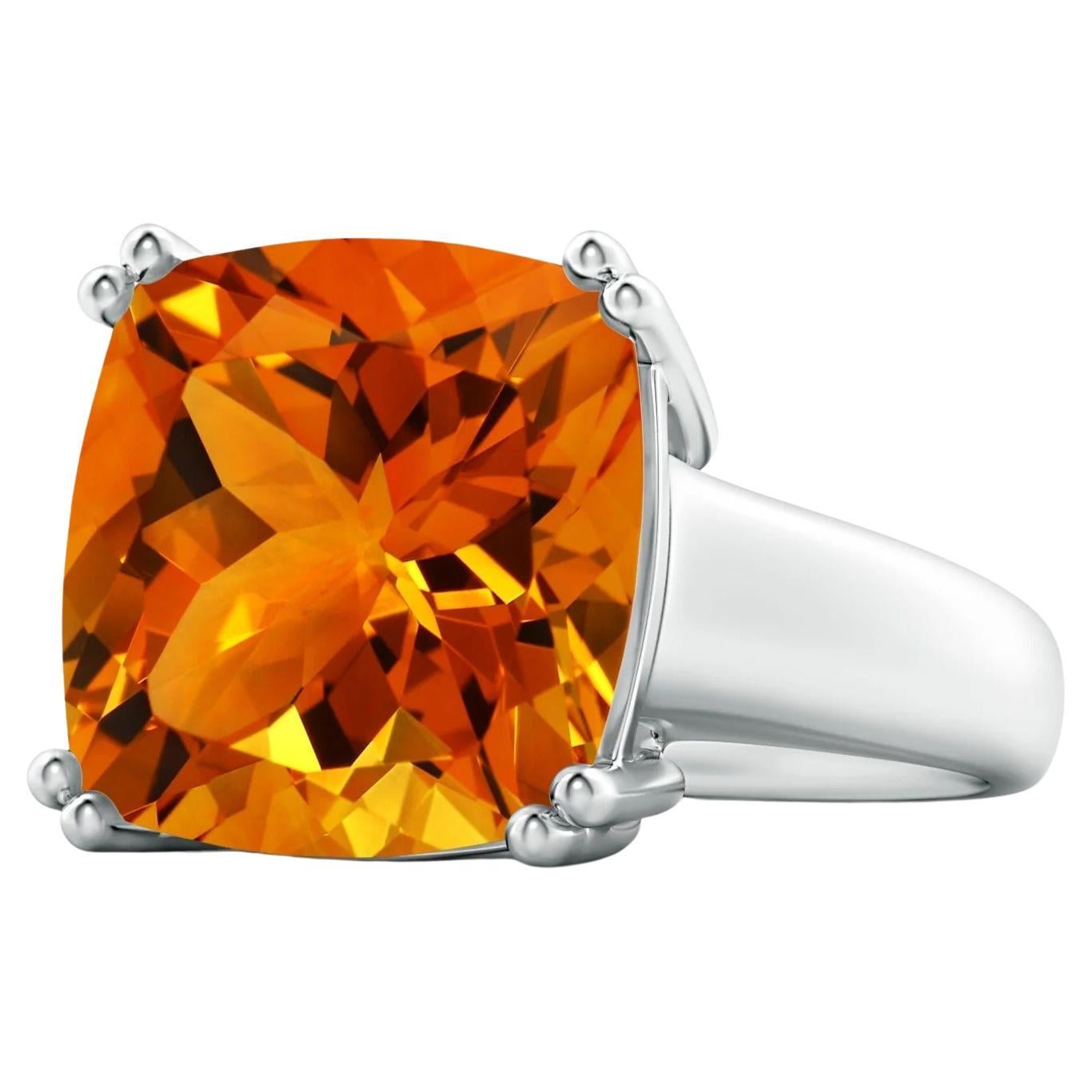 Customizable GIA Certified Natural Solitaire Citrine Twisted Shank Ring