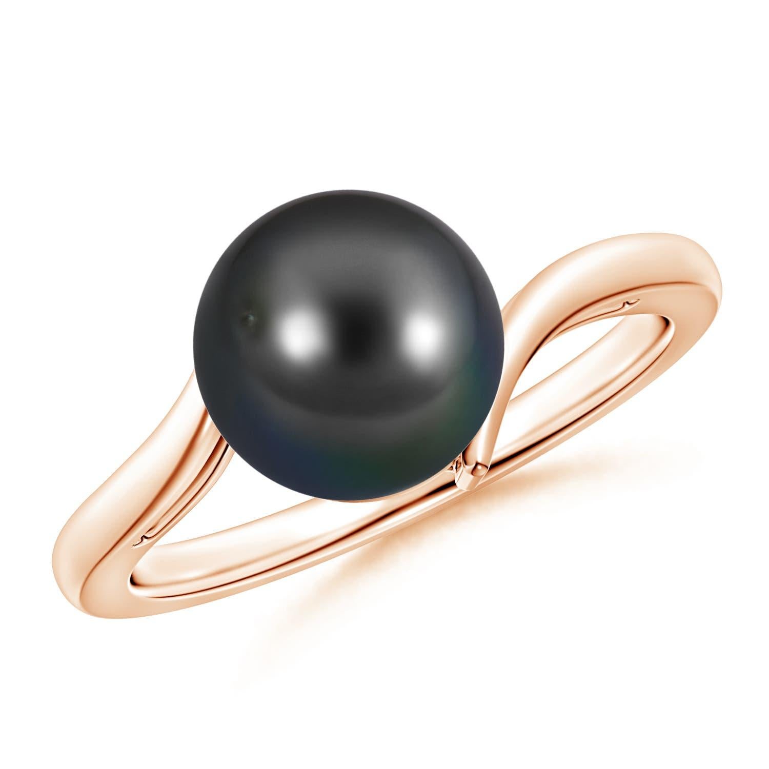 Angara Solitär Tahiti-Zuchtperle Bypass Ring in 14K massivem Gold für Frauen im Angebot 1