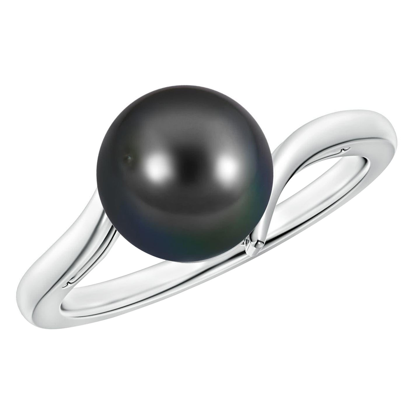 Angara Solitär Tahiti-Zuchtperle Bypass Ring in 14K massivem Gold für Frauen