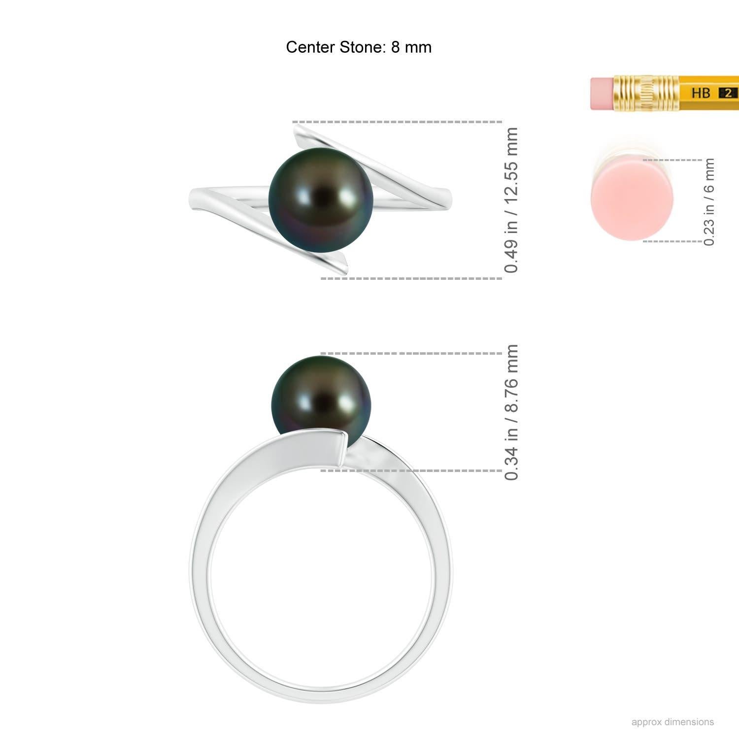 Angara Solitär Tahiti-Zuchtperlenring mit Bypass-Schaft 14K massivem Gold Damen im Angebot