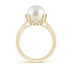 Angara South Sea Cultured Pearl Solitaire Crown Ring in 14K Solid Gold for Women
