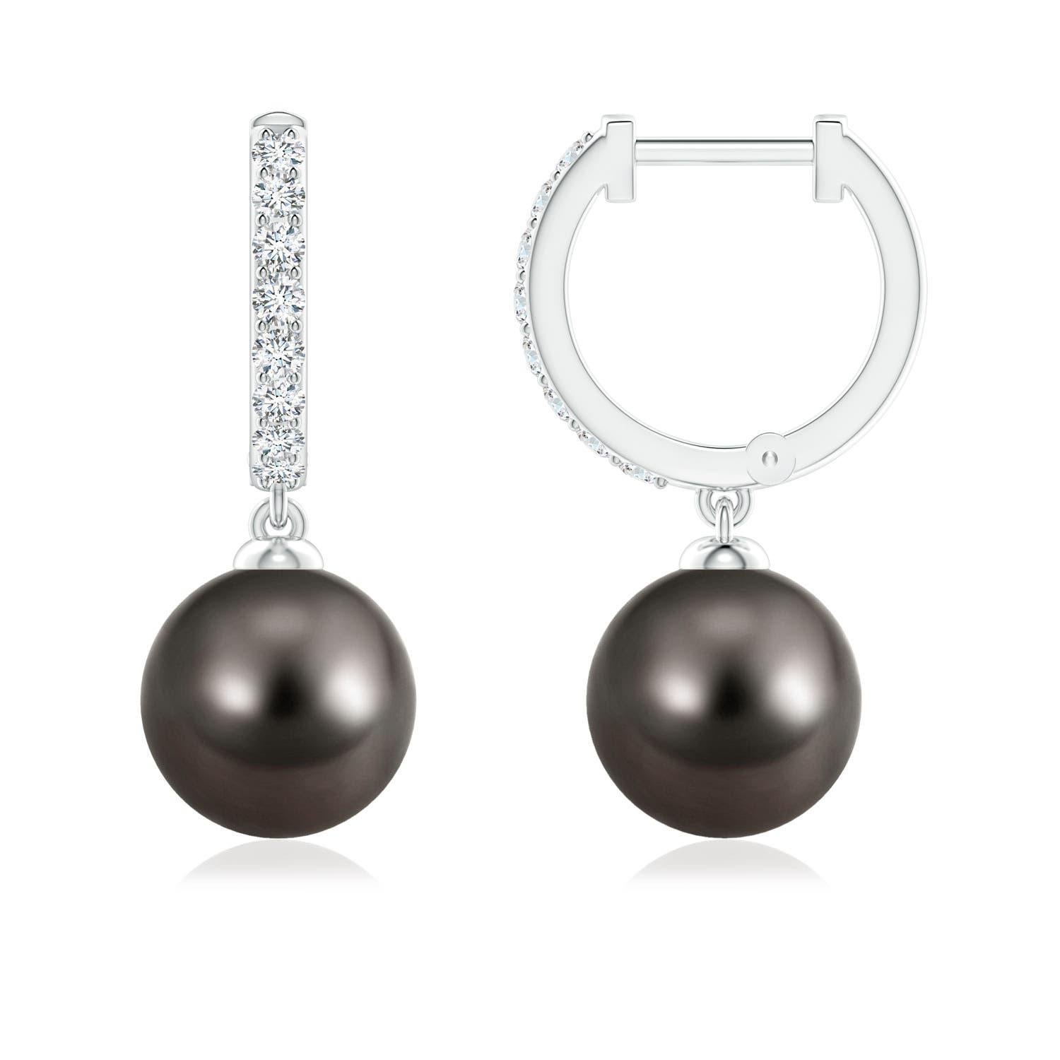 Angara - Boucles d'oreilles en or massif 14 carats avec perles de culture de Tahiti pour femmes Neuf - En vente à Los Angeles, CA