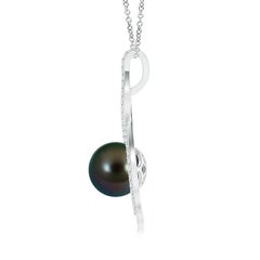 Angara Tahitian Cultured Pearl Infinity Twist Pendant in 14K Solid Gold