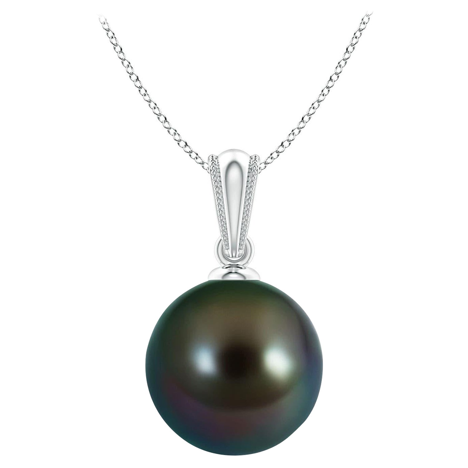 Pendentif en or massif 14K avec perles de culture de Tahiti Angara et bale ornée en vente