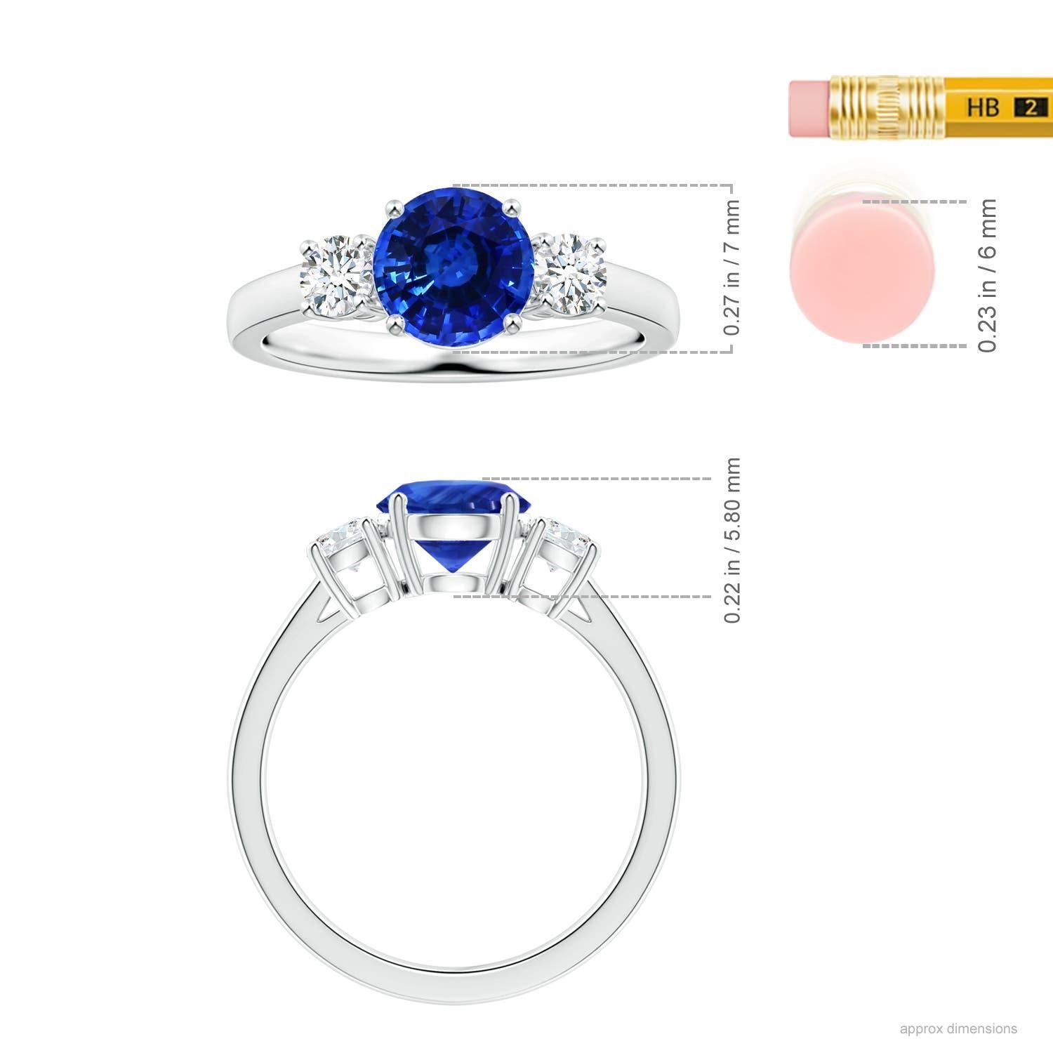 En vente :  Angara Bague à trois pierres en platine avec saphir bleu certifié GIA et diamants 5