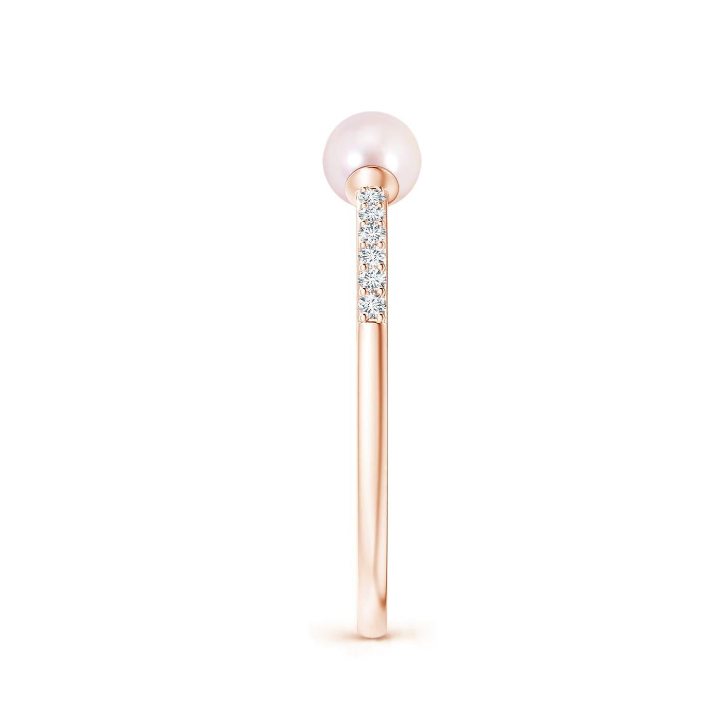 Angara Two Stone Japanese Akoya Cultured Pearl Open Stackable Ring in 14K Gold In New Condition For Sale In Los Angeles, CA