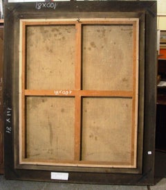 composizione astratta, anni '60 - pittura a olio, 100x80 cm, incorniciata.