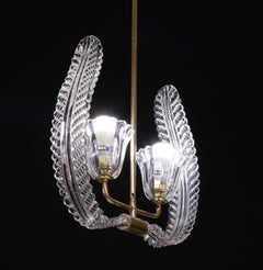 "Angel", 2 Light Chandelier or Pendant Lamp by Barovier & Toso, 1940s