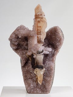 "Angel” Amethyst Formation, Calcite, Agate, Quartz