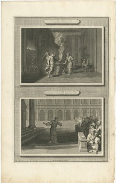 Angel Appears to Zechariah & Zechariah Struck Mute, Pieter Mortier, ca. 1700