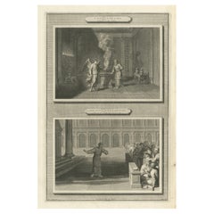 Angel Appears to Zechariah & Zechariah Struck Mute, Pieter Mortier, ca. 1700