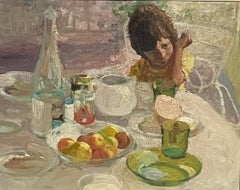Boy at Breakfast Table, Oil on Canvas by Àngel Badia Camps