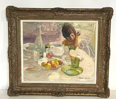 Boy at Breakfast Table, Oil on Canvas by Àngel Badia Camps