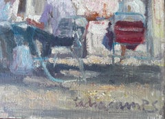 Paris Café Terrace Scene Oil Painting European Post-Impressionist Figurative Art