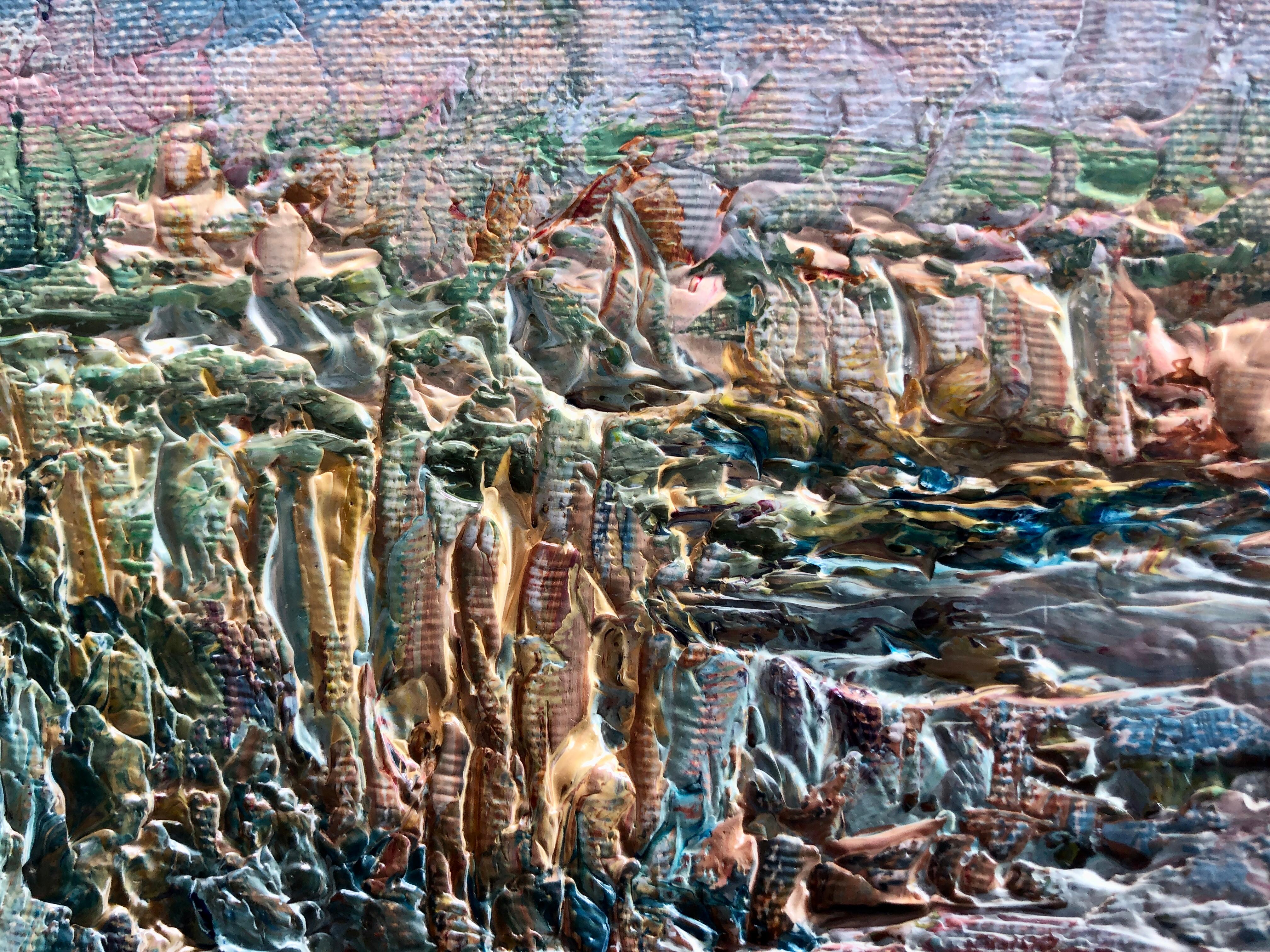 Marsh óleo sobre lienzo paisaje marino español - Painting Posimpresionista de Angel Bertran Montserrat