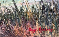 Sea and mountain oil on canvas painting spanish seascape