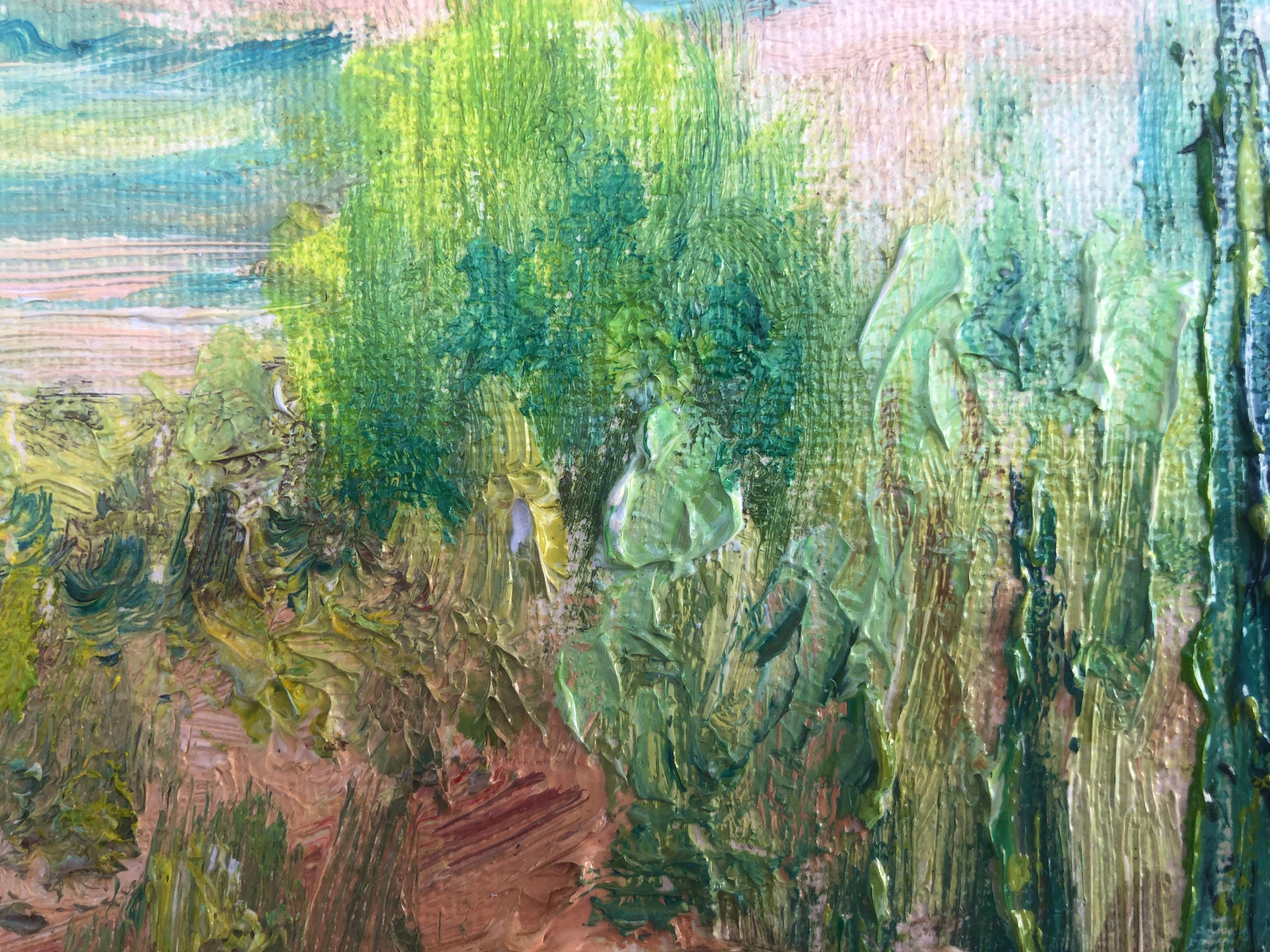 Spanish coast oil on canvas painting landscape seascape Spain - Post-Impressionist Painting by Angel Bertran Montserrat