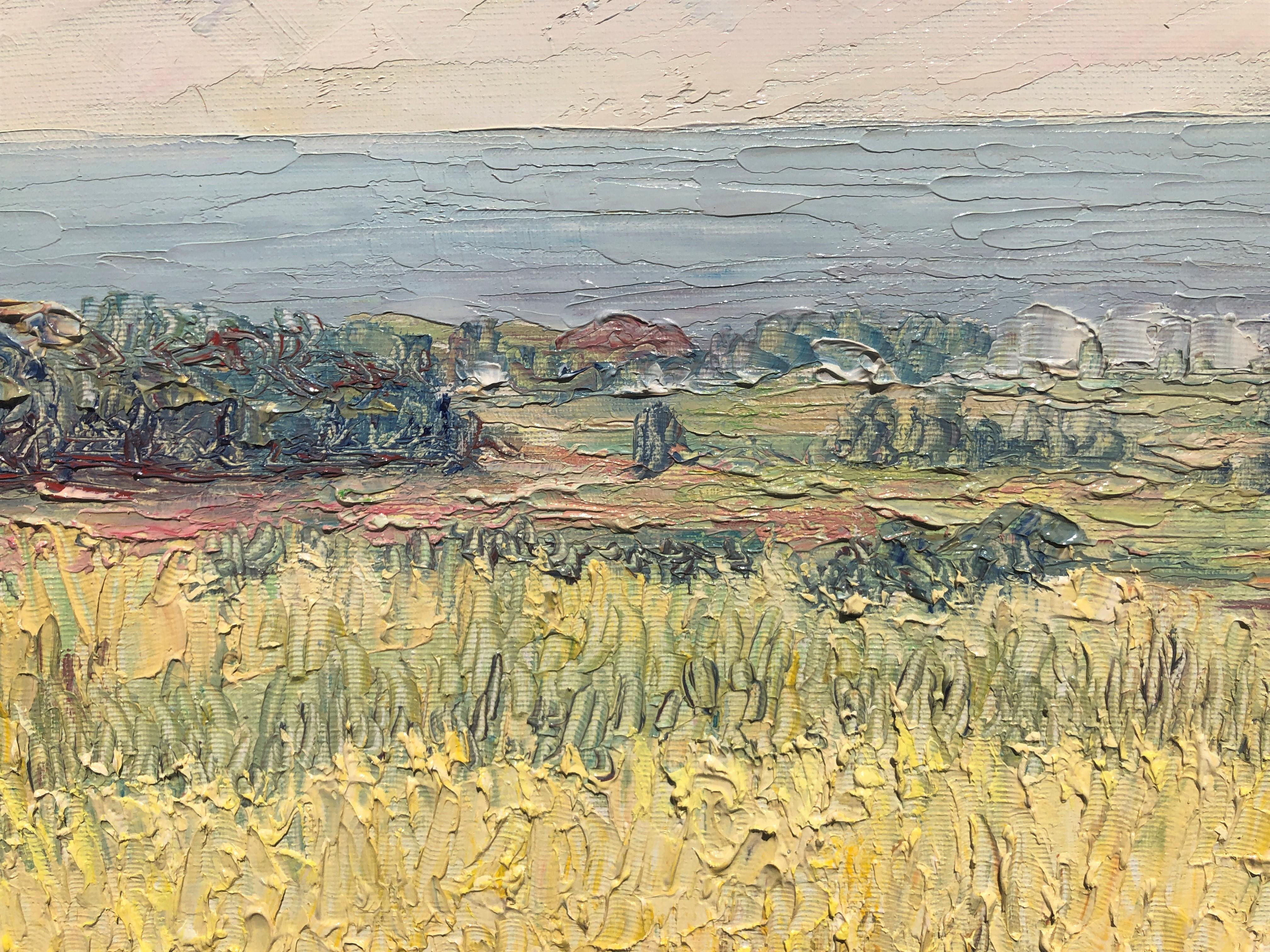 Spanish landscape oil on canvas painting - Beige Landscape Painting by Angel Bertran Montserrat