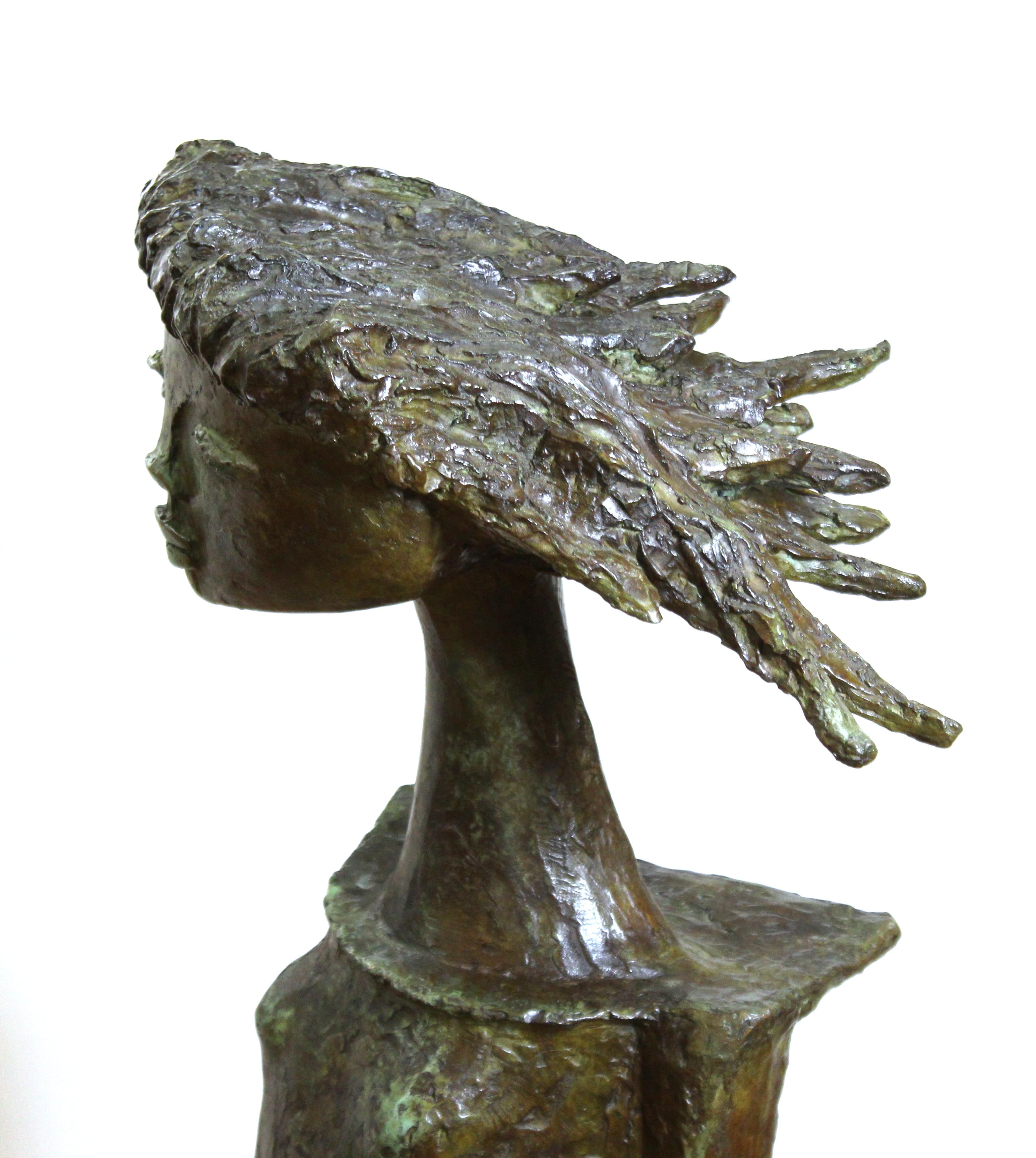 North American Angel Botello 'Coup de Vent II' Modern Signed Bronze Sculpture
