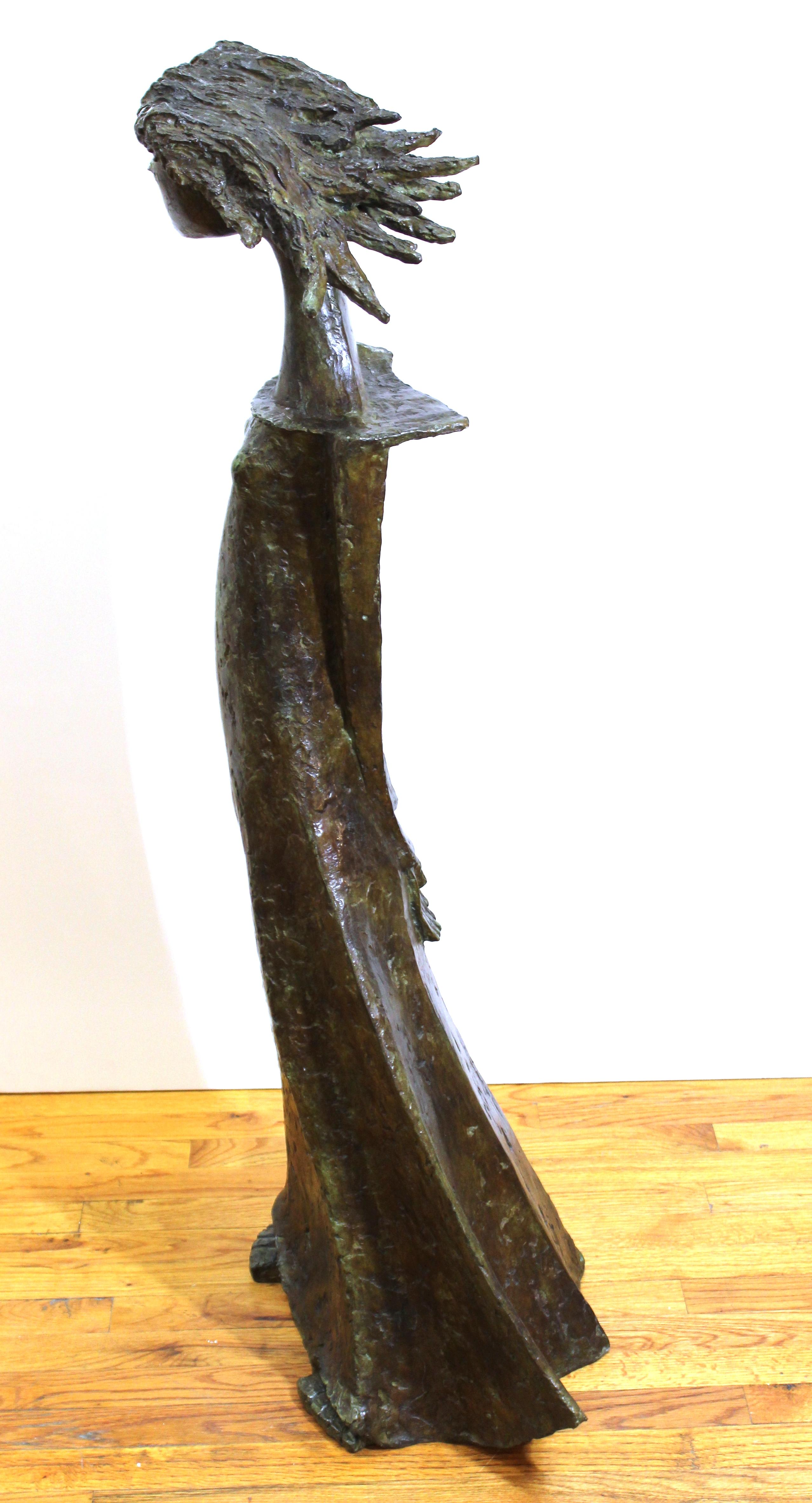 Angel Botello 'Coup de Vent II' Modern Signed Bronze Sculpture In Good Condition In New York, NY