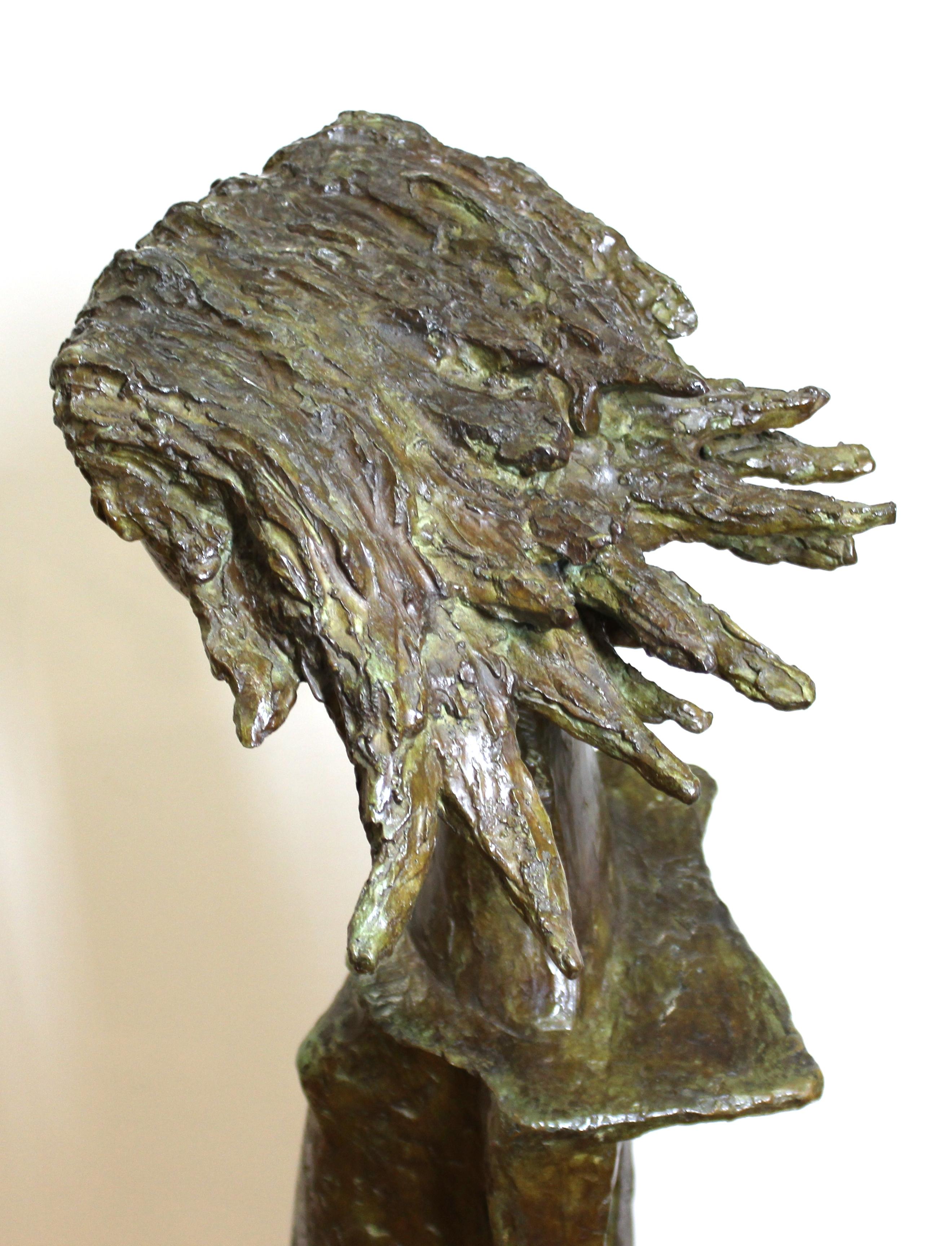 Late 20th Century Angel Botello 'Coup de Vent II' Modern Signed Bronze Sculpture