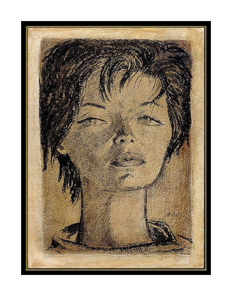 Angel Botello Original Oil Painting On Board Cubism Female Portrait Hand Signed 1