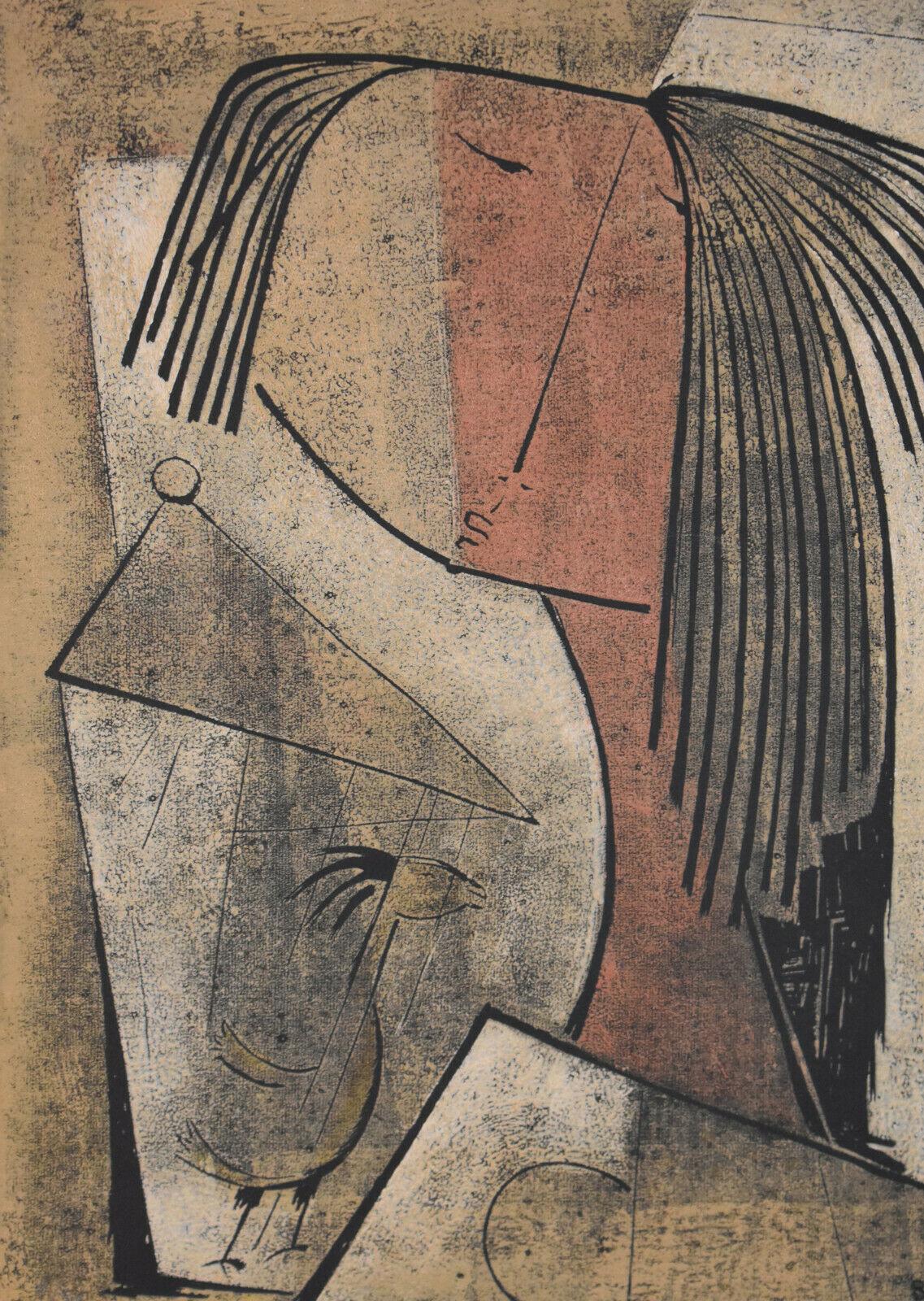 Angel Botello, Linocut in colors on black paper, ca 1975 signed & numbered For Sale 1