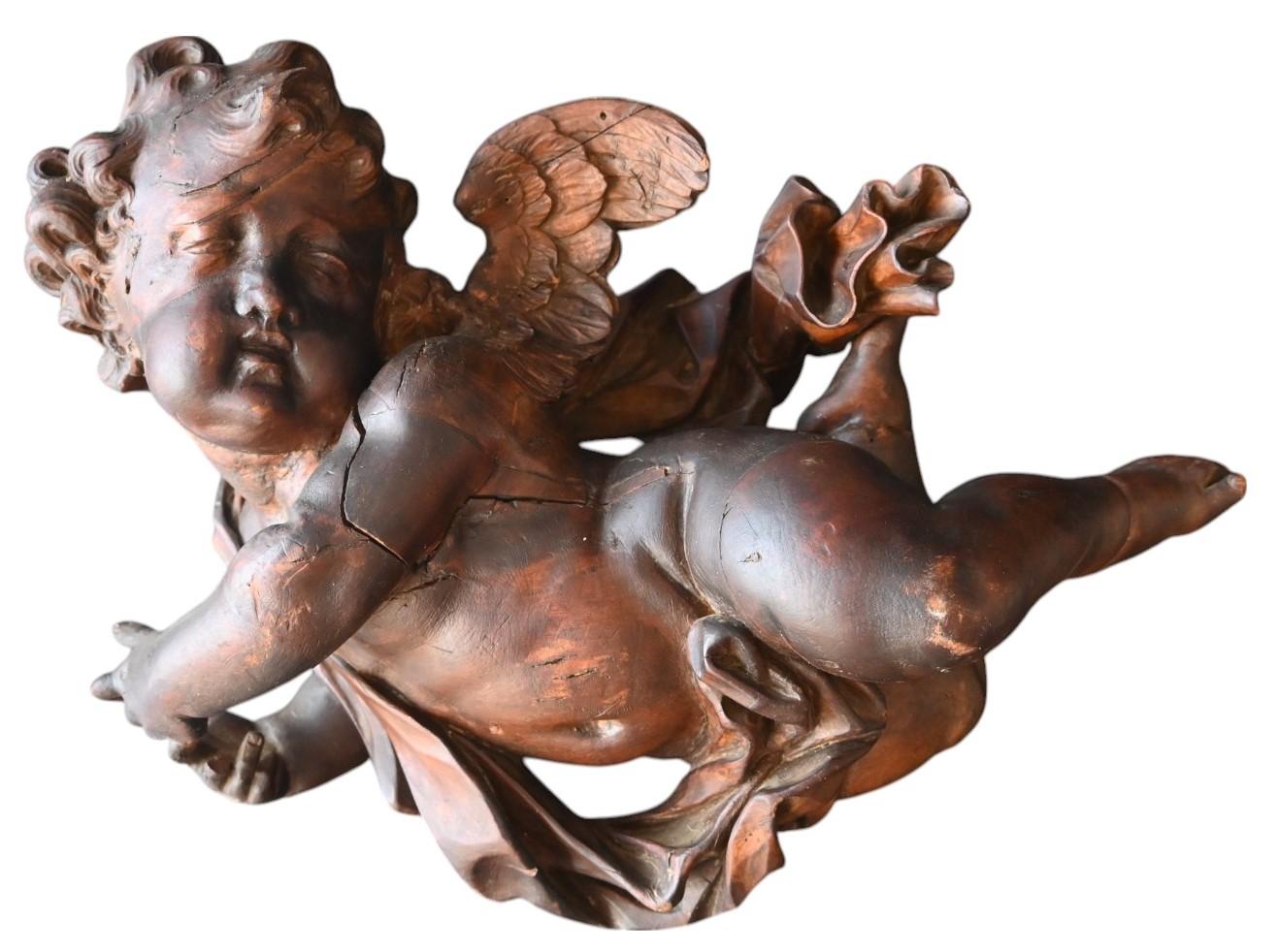 Ángel, Querubín, Putti En Madera Tallada, Barroco, Finales Siglo XVII en venta 4