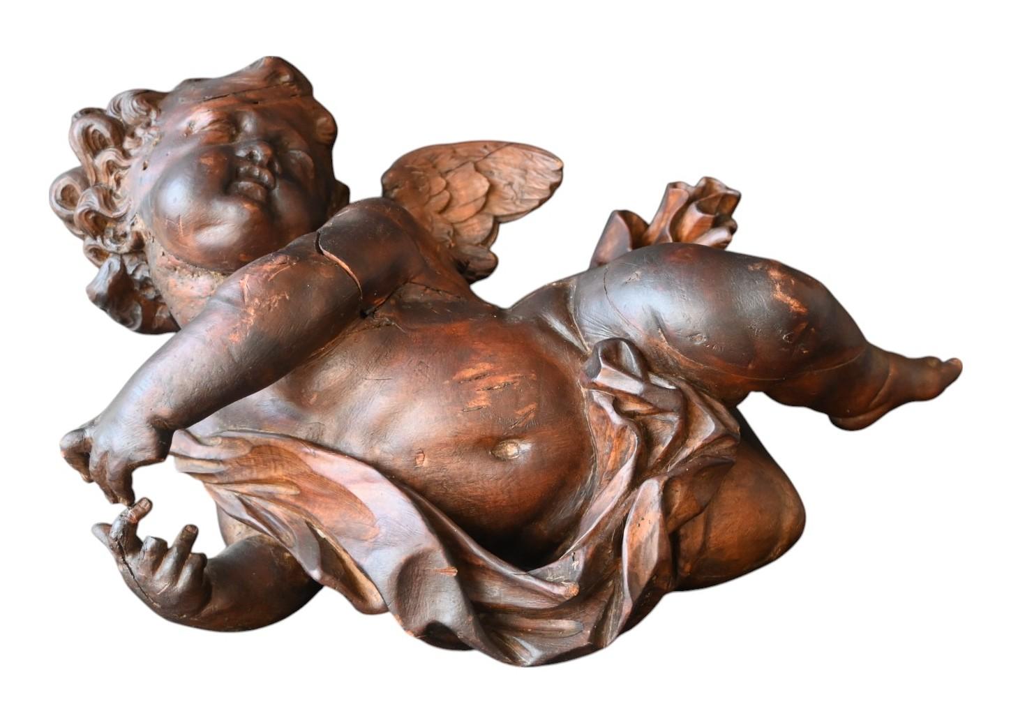 Ángel, Querubín, Putti En Madera Tallada, Barroco, Finales Siglo XVII Alemán en venta
