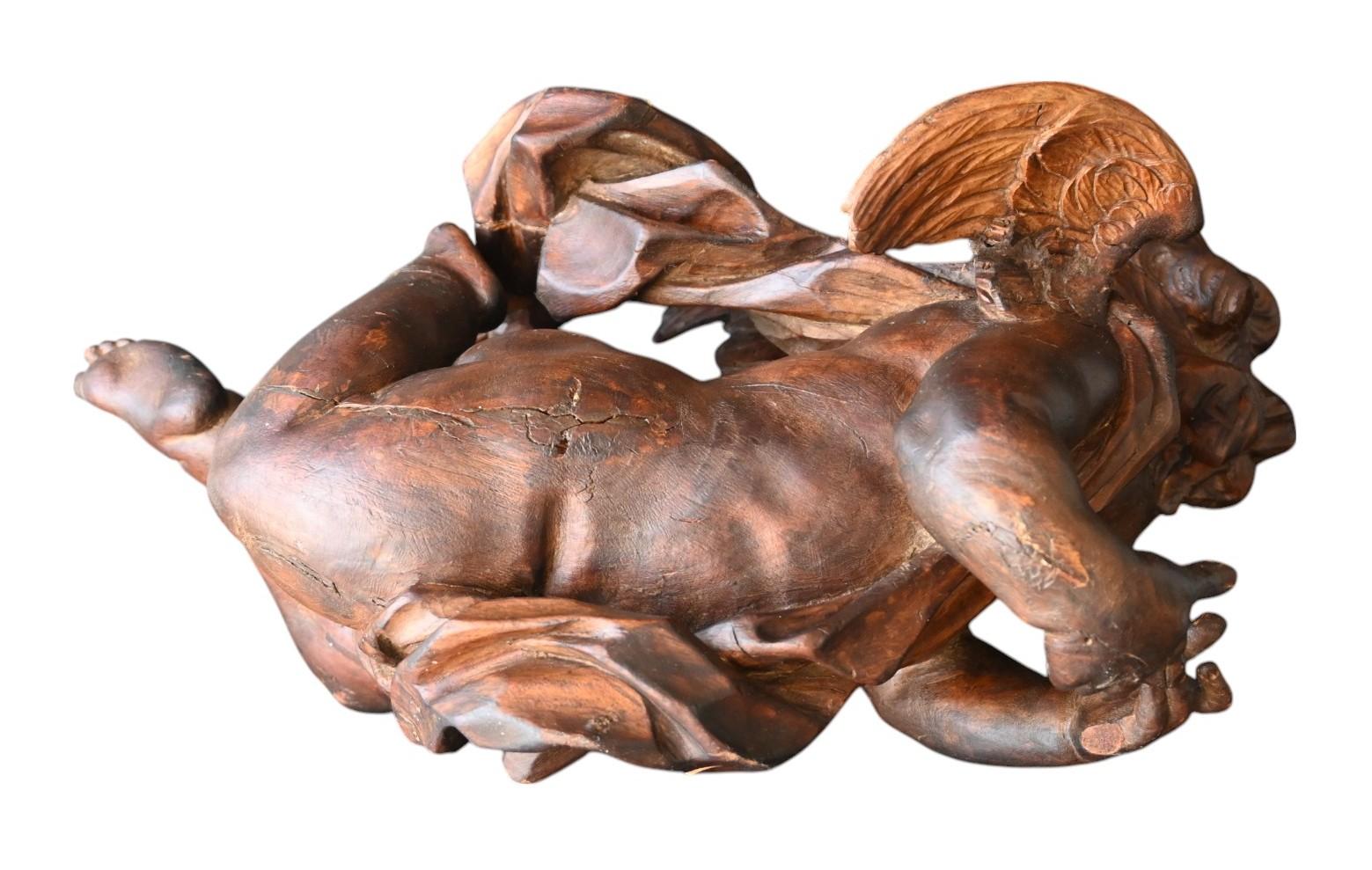 Ángel, Querubín, Putti En Madera Tallada, Barroco, Finales Siglo XVII en venta 1