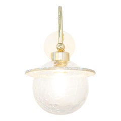 Angel 22 Contemporary Wall Lamp, Crystal Bowl Craquele color Silvered Glass Ring