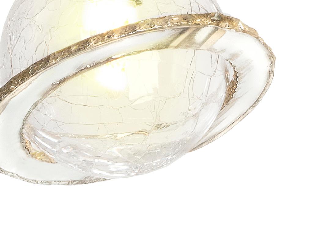 italien Lampe contemporaine Angel 22 en forme de bol en cristal, anneau en verre argenté coloré en vente