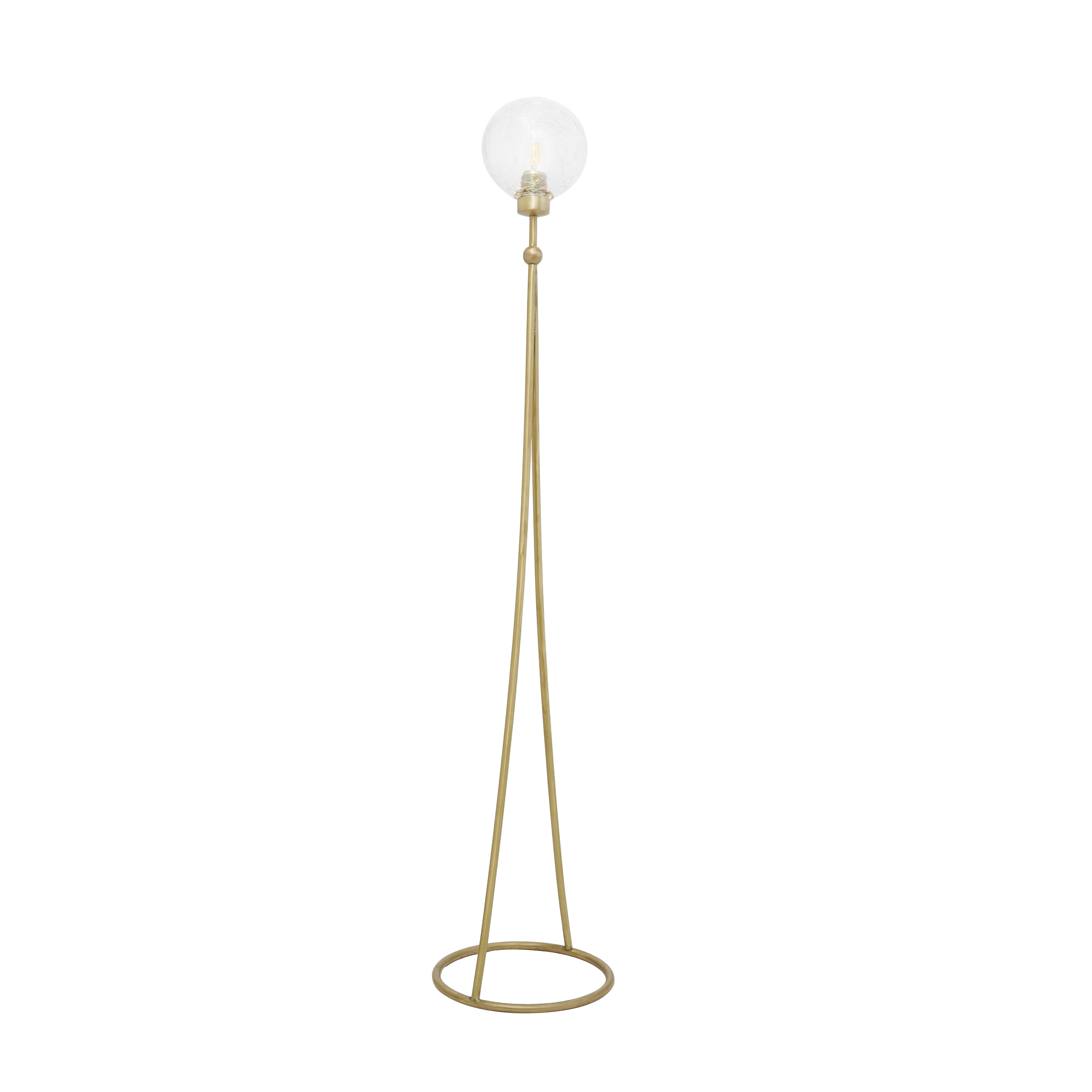 XXIe siècle et contemporain Lampe sur pied contemporaine « Ange », bol en cristal, anneau en verre argenté en vente