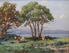 Cows in Summer Landscape (California Coastal Ranch, Carmel Valley), c. 1914