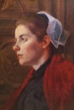 Portrait Painting Woman Argentinian painter Della VALLE 19th